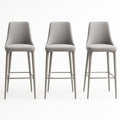 Lot de 3 tabourets de bar tissu polyester acier Gris 43 x 43 x 95 cm