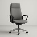 Chaise de bureau en tissu gris avec accoudoirs et roulettes