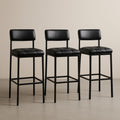 Ensemble de Tabourets de Bar 3 Pièces Noir Cuir Synthétique Acier