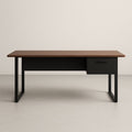 Bureau rectangulaire bois métal 150cm avec tiroir